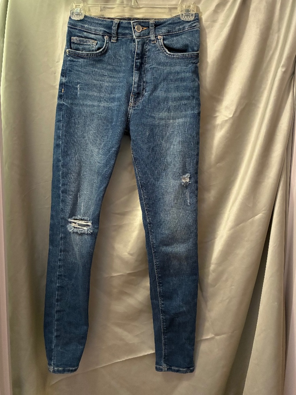 Utica Denim Wear High Waist Skinny Distressed 5-Pocket Blue Jeans Size 25 VGUC